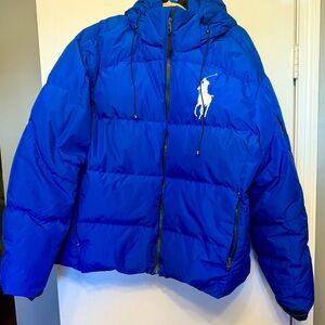 Ralph Lauren Big Pony Down Puffer Royal Blue Puffer Jacket